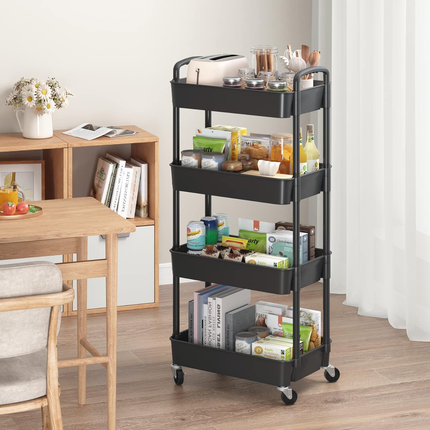 Plastic Rolling Utility Cart, Storage Trolley, Movable Storage Organizer, Storage Cart -3 Tier Plastic Rolling Utility Cart, Storage Trolley, Movable Storage Organizer, Storage Cart -3 Tier